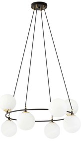 Lampadario Minimal Tiamat Acciaio Nero Oro 7 Luci E14 Ip20
