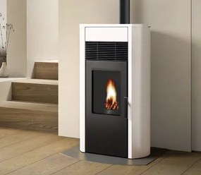 royal roberta air 60 us stufa a pellet ad aria 6kw serbatoio 17kg 53x50x104 cm in acciaio bianco