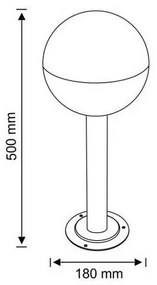 Lampada da esterno ULSA 1xE27/12W/230V IP44 50 cm