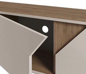 Cassettiera effetto rovere in colore crema-naturale 150x55x35 cm Lilou - Marckeric