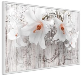 Poster Lilies on Wood