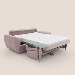 Zeus Divano letto scandinavo con schienale alto in tessuto impermeabile T02 rosa