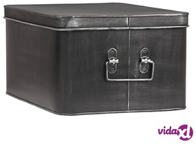 LABEL51 Scatola Portaoggetti Media 35x27x18 cm XL Nero Anticato