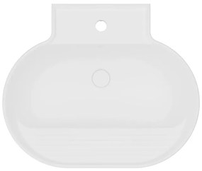 Lavabo da appoggio Tino COLAVENE ovale in ceramica L 60 x H 35 x P 50 cm bianco opaco piletta non inclusa