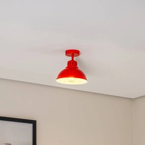 Luminex Plafoniera Sven, a 1 luce, rossa, acciaio, E27