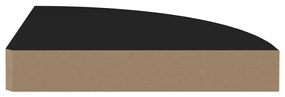Scaffali angolari a parete 4 pz neri 25x25x3,8 cm mdf