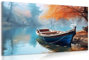 Quadro su tela – Barca su lago deserto