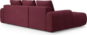 Divano angolare burgundy allungabile/con contenitore (con penisola a sinistra/con chaise lounge) Linz – Cosmopolitan Design
