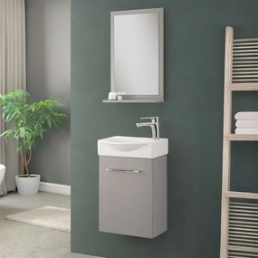 Mobiletto bagno sospeso 39 cm mini salvaspazio grigio 1 anta Elys