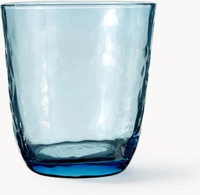 Set di 4 bicchieri acqua in vetro soffiato irregolare Hammered