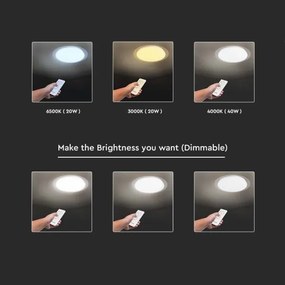 Plafoniera LED dimmerabile LED/40W/230V 3000K/4000K/6500K + +TC