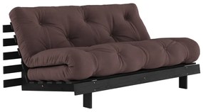 Divano letto marrone scuro 160 cm Roots Black Night - Karup Design