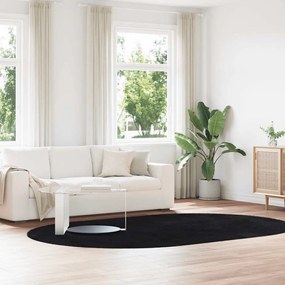 Tappeto Shaggy A Pelo Lungo Navarra Nero 300x200 Cm Poliestere /