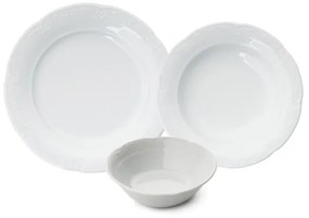 Set da tavola 18 pezzi, bianco in porcellana