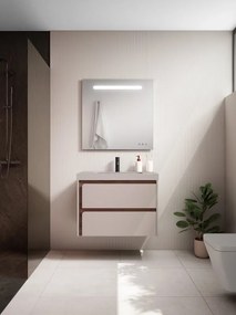 Mobile sottolavabo e lavabo per vasca centrale cotone L 80 x H 55 x P 45 cm 2 cassetti