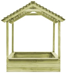 Casetta da Giardino con Sabbiera 128x120x145cm in Legno di Pino