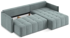 Divano angolare blu allungabile/con contenitore (con penisola a destra/con chaise lounge) Moku – Makamii