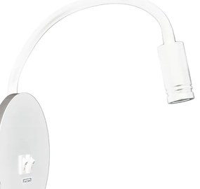 LED Lampada flessibile da parete con base USB 1xLED/8W+1xLED/2W/230V bianco/argento