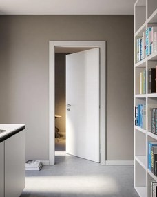 Porta interna a battente Modena in legno di abete colore bianco matrix, L 80 x H 210 cm, apertura reversibile