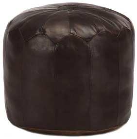 Pouf marrone scuro 40x35 cm in vera pelle di capra