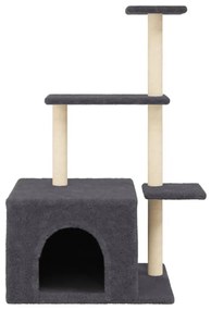 Albero per gatti con tiragraffi in sisal grigio scuro 110 cm