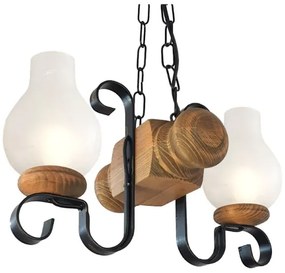 Brilagi - Lampadario a sospensione con catena RUSTIC 2xE14/40W/230V faggio