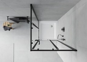 Mexen Rio cabina doccia quadrata 70 x 70 cm, trasparente, nero + piatto doccia Rio, bianco - 860-070-070-70-00-4510