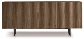 Madia a 3 ante in Teak 180 cm con scocca Antracite RONDA e 2 piedini