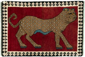 Gabbeh Tappeto 60 x 90 Rosso (Iran) Annodato A Mano