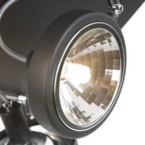 Faretto di design nero 4 luci orientabile - Nox