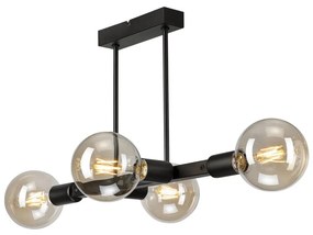 Lampadario a sospensione con supporto rigido ASTRID 4xE27/60W/230V nero