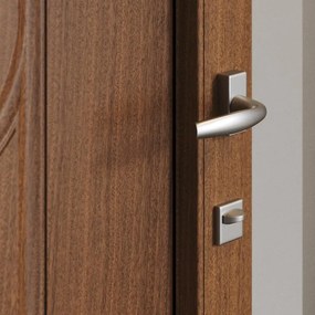 Portoncino d'ingresso DOLCETTI con vetro satinato L 80 x H 210 cm in PVC bianco, apertura spingere a destra