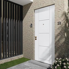 Porta blindata MASTER Ice L 90 x H 210 cm bianco/noce apertura destra