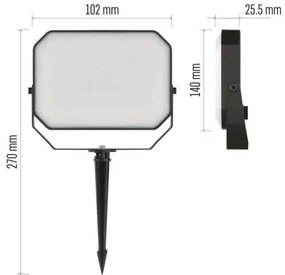 SET 3x LED RGBIC Proiettore da esterno dimmerabile LED/14W/230V 3000-6500K IP65 Wi-Fi Tuya