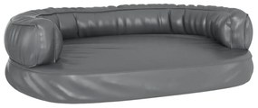 Letto per cani ergonomico gommapiuma grigio 75x53 cm similpelle