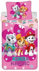 Set copripiumino e federa da bambini rosa in cotone per letto singolo 140x200 cm Paw Patrol "Heroic" – Jerry Fabrics