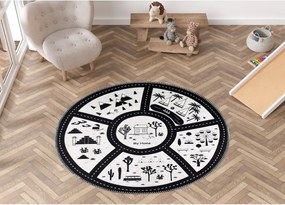 Tappeto da gioco per bambini bianco e nero lavabile ø120 cm My Home – Vitaus
