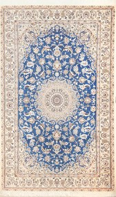 Nain Tappeto 150 x 230 Blu (Iran) Annodato A Mano