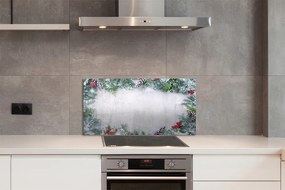 Pannello paraschizzi cucina Coni di ramoscelli di neve 100x50 cm