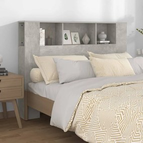 Testiera Con Scomparti Grigio Cemento 140x18,5x104,5 Cm /