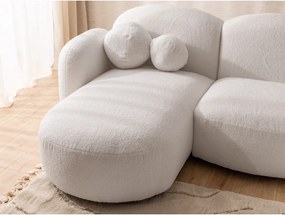 Divano angolare color crema (a U) con rivestimento in bouclé Orbit – Ropez