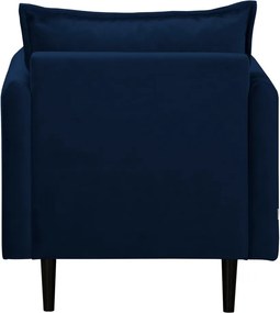 Poltrona blu scuro con rivestimento in velluto Juli – Ropez