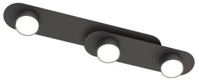 Lampada da soffitto in acciaio STILO 3 nera da interno 3xGX53