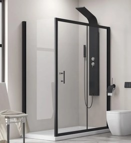 Cabina doccia 100x80 cm telaio nero e anta scorrevole KFN5000S - KAMALU