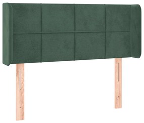 Testiera ad orecchio verde scuro 103x16x78/88 cm in velluto