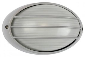 Plafoniera E27 IP54, Grigia, 214x142mm con Griglia Colore Grigio