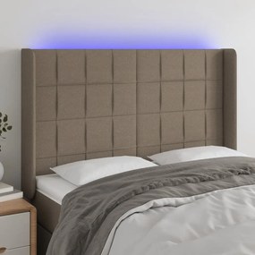 Testiera A Led Tortora 147x16x118/128 Cm İn Tessuto /