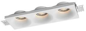 Portafaretto 3xGU10 e MR16 Rettangolare in Gesso Pitturabile 280x100mm