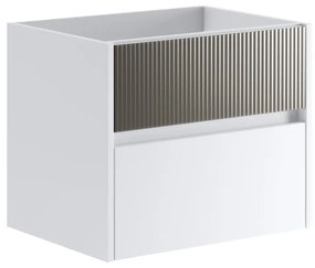 Mobile da bagno sotto lavabo Niwa bianco laccato opaco L 59.5 x H 50 x P 45.5 cm 2 cassetti, lavabo non incluso