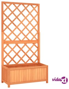 vidaXL Fioriera con Traliccio Marrone 70x30x135cm in Massello di Abete